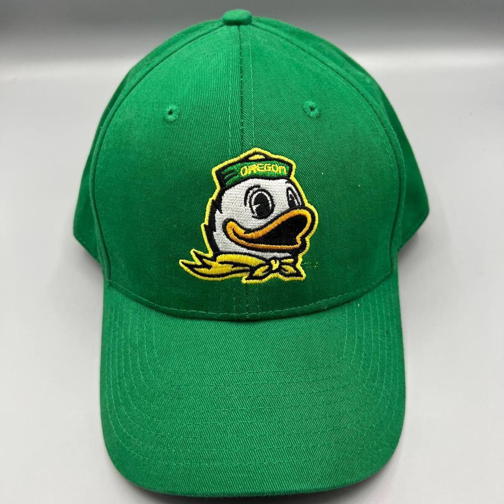 Oregon Ducks Hat Men Green Gray Fan Favorite Strap Back Cap
